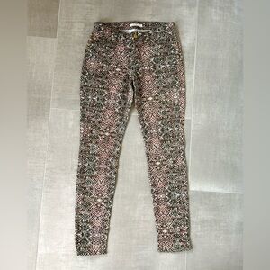 7 For All Mankind Multicolor Snake Pattern Skinny Jeans